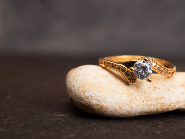 istock Close up shoot of gold wedding ring 1377434002