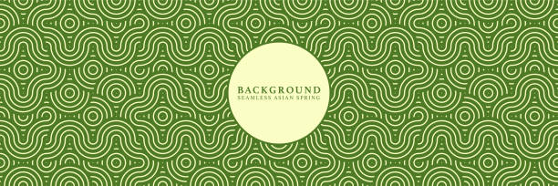 Asian background motif in oriental geometric traditional style. Swamp or pond ornament texture for decorative backdrop, wrapping, banner. Green wavy abstract asian vector japanese classic motif. Asian background motif in oriental geometric traditional style. Swamp or pond ornament texture for decorative backdrop, wrapping, banner. Green wavy abstract asian vector japanese classic motif. south asia stock illustrations