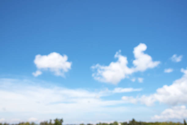 Blurred abstract background of fluffy clouds and blue sky