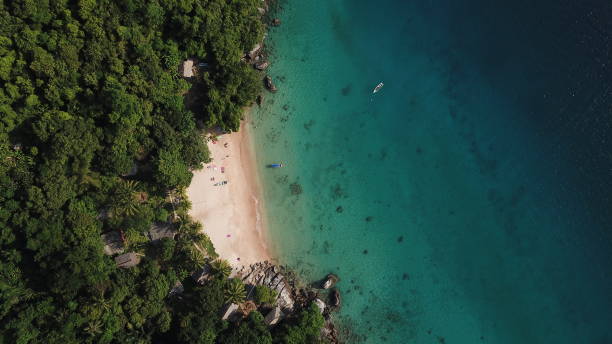 Beautiful Island Drone footage from Perhentian Islands in Malaysia terengganu stock pictures, royalty-free photos & images