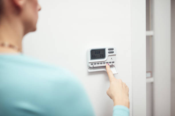 istock Central heating digital programmer for average domestic house in Europe and more. 1377504592