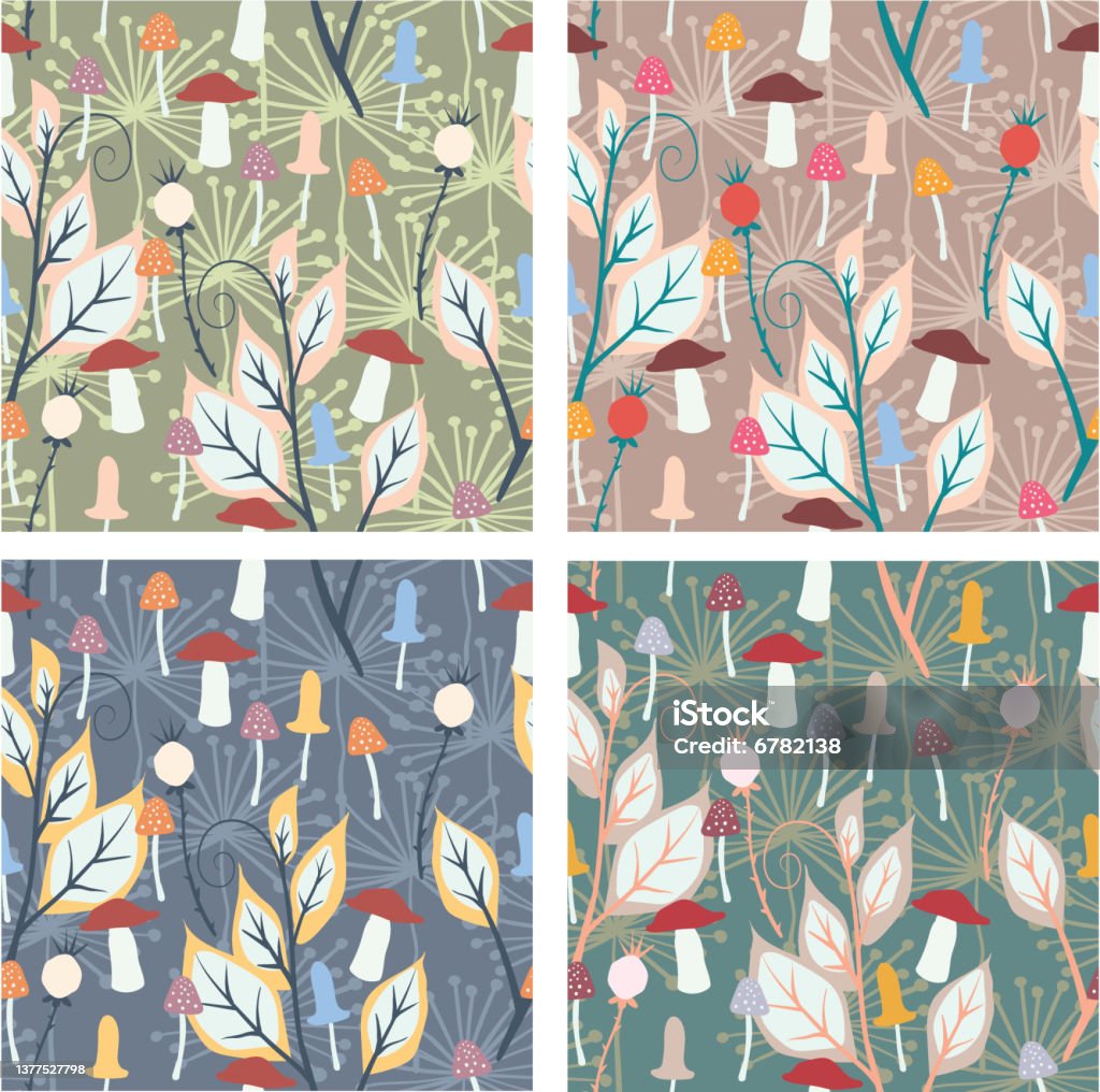 4 Forest Patterns Stock Illustration - Download Image Now - Abstract ...