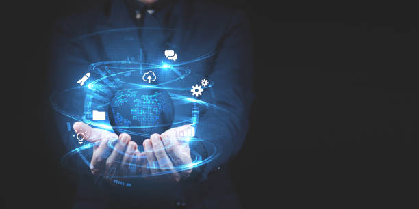 istock Business people use global Internet connection technology and digital marketing. 1377541404