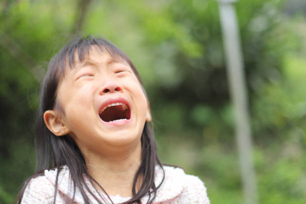 istock a Asian girl is crying. 1377554854
