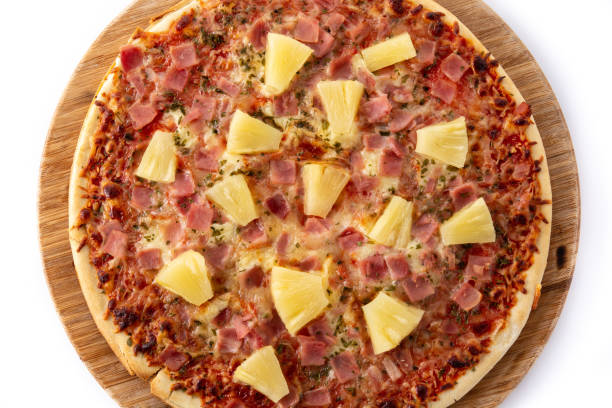 istock Hawaiian pizza with pineapple,ham and cheese 1377559157