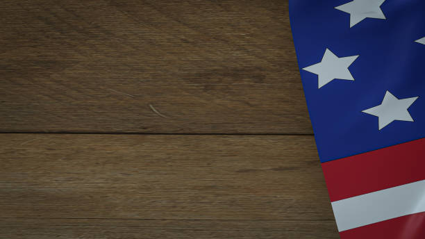 istock The Usa flag on wood table for Independence Day background 3d rendering 1377594703