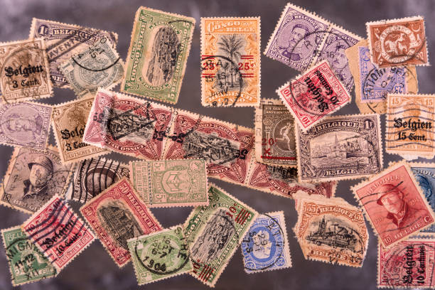istock Belgium post stamps collection 1377616302