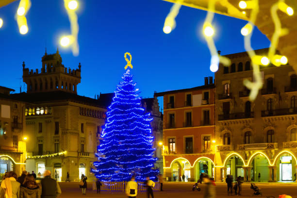 istock Christmas festively decorated streets of Vic, Spain 1377629708