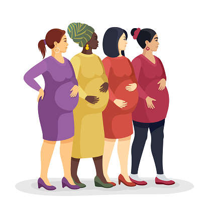 Pregnant women of different ethnicity.