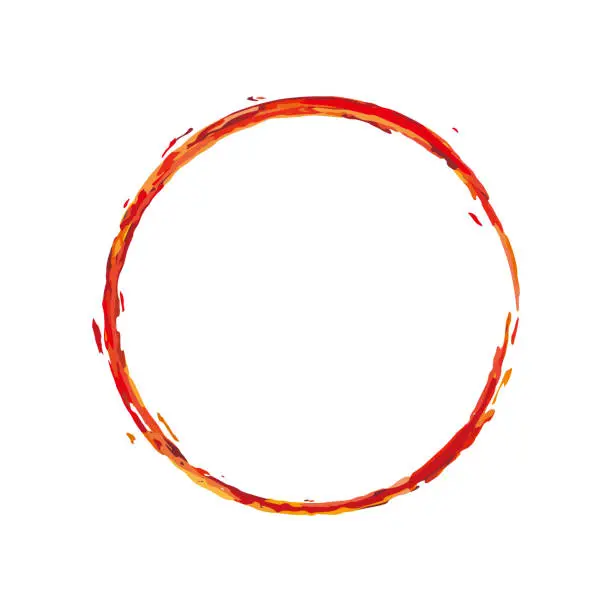 Vector illustration of Circular decorative frame illustration like red flame