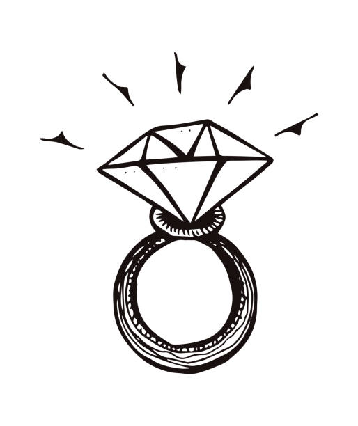 다이아몬드가 세이빙된 링. - ring gold vertical wedding stock illustrations