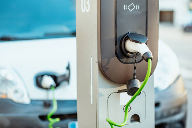 istock Electric cars on chargers 1377655725