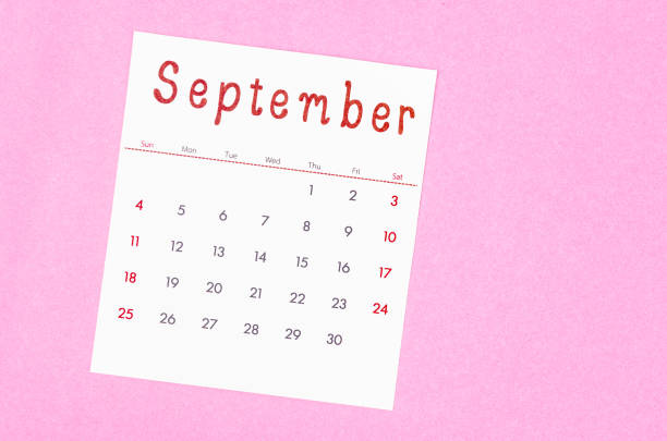 2025 September Calendar On Blue Background. Planning Concept