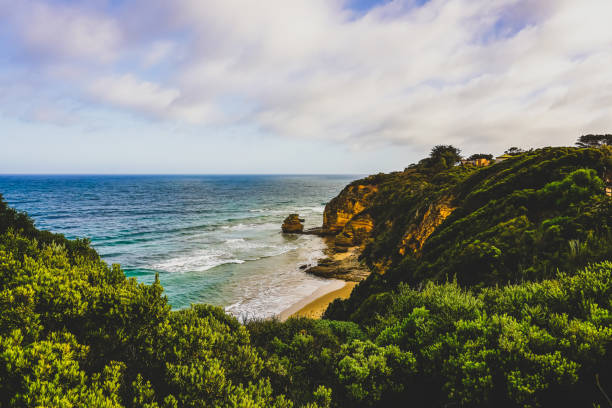 istock Beautiful cliffs next to the Great Ocean Road in Australia. 1377694515
