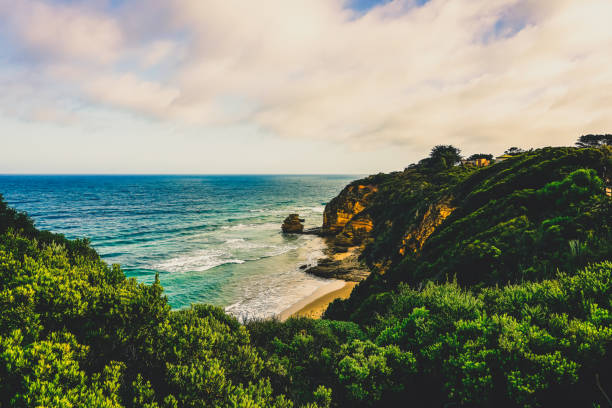 istock Beautiful cliffs next to the Great Ocean Road in Australia. 1377739724