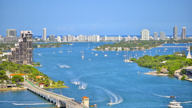 Port of Miami and Miami Skyline, Florida