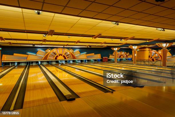 Vintage Bowling Alley Stock Photo - Download Image Now - Ten Pin Bowling, Bowling Alley, Backgrounds