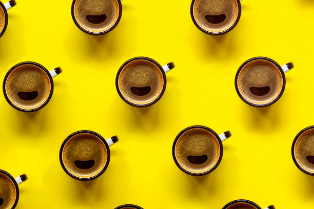 smiling coffee - coffee cup isolated cappuccino multi colored imagens e fotografias de stock