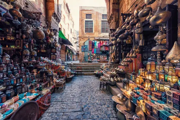 Khan Al Khalili Market in Old Cairo, Egypt