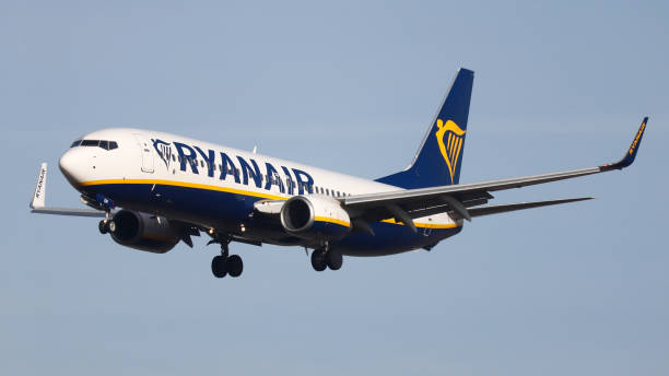 Ryanair Boeing 737 at Manchester Airport. Manchester Airport, United Kingdom - 30  January 2022: Ryanair Boeing 737 (EI-ENI) arriving. 737 stock pictures, royalty-free photos & images