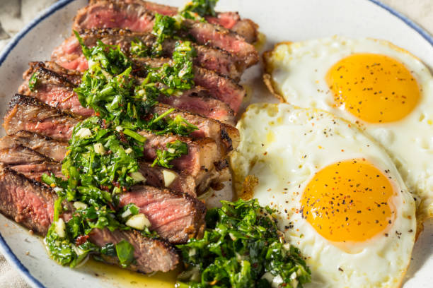 istock Homemade American Steak and Eggs Breakfast 1377860972