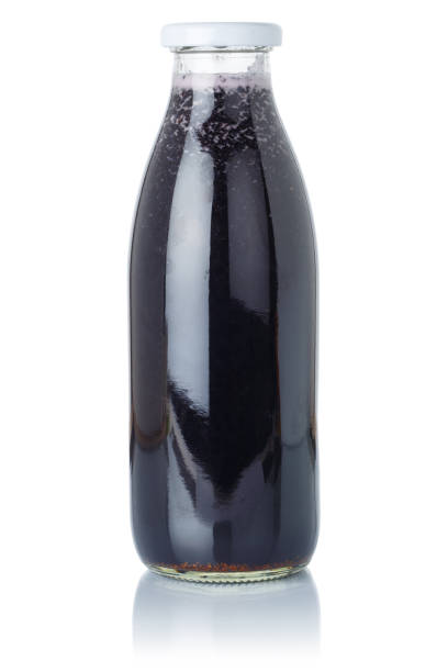 istock Blueberry smoothie fruit juice drink blueberries in a bottle isolated on white 1377873387