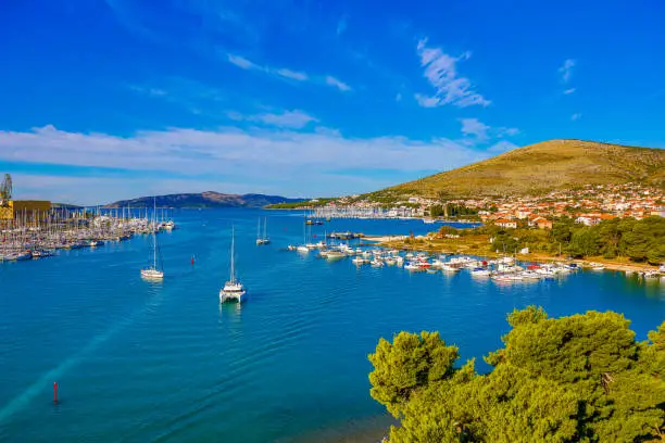 Marina seen from bell tower of Cathedral of St. Lawrence - Trogir-Split-Dalmatia-Croatia