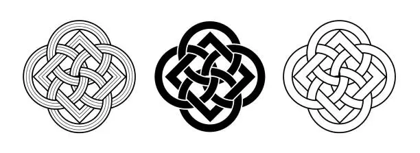 Vector illustration of Buryat Mongolian interlaced rings ornament vector illustration