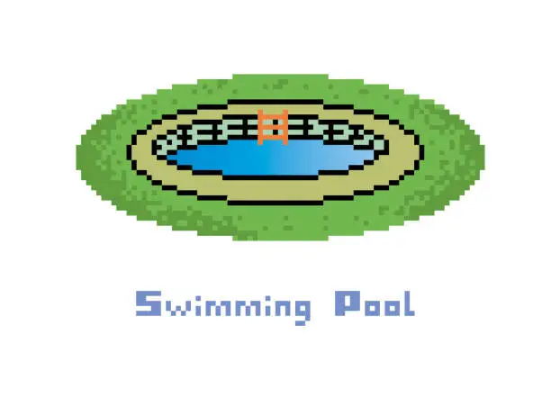 Vector illustration of Swimming Pool pixel illustration