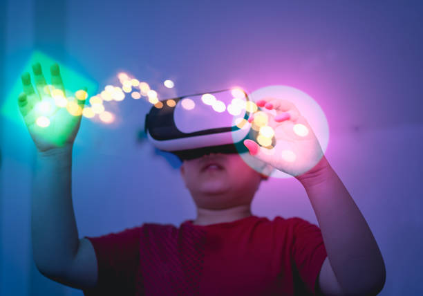 istock kid child use vr video reality for enter cyberspace internet connect to metaverse 1377946989