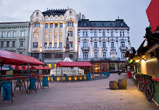 istock Bratislava - christmas market in morning 137801406