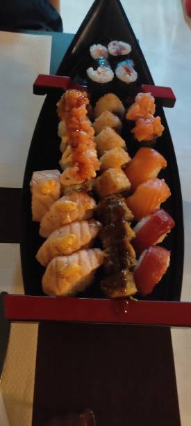 istock Boat full of sushis 1378021573