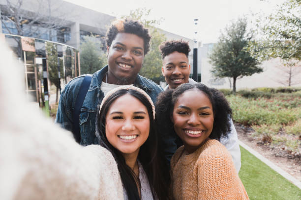 istock On first day of school, four teens take selfie together 1378027633