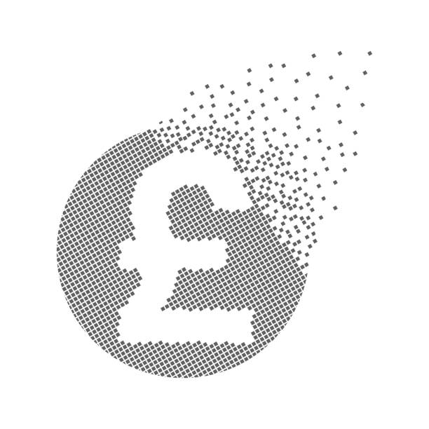 illustrazioni stock, clip art, cartoni animati e icone di tendenza di sterlina valuta pixel dot veloci. - one pound coin coin currency british culture