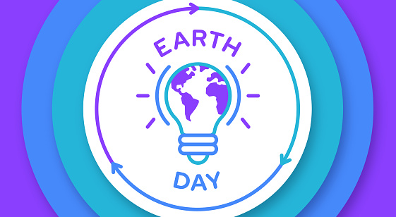 Earth day circle frame background concept.