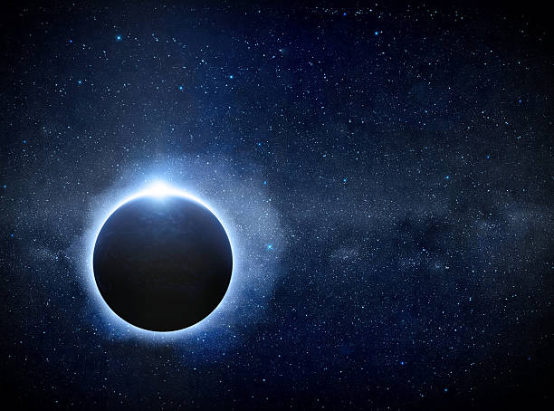 Eclipse over the Planet Earth stock photo