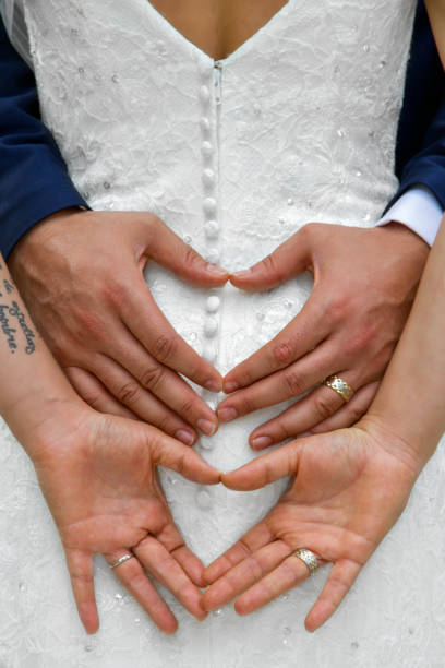 istock Wedding couple and lovely heart 1378044612