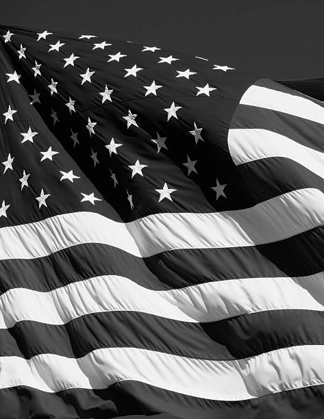 istock Black and White American Flag 137804801