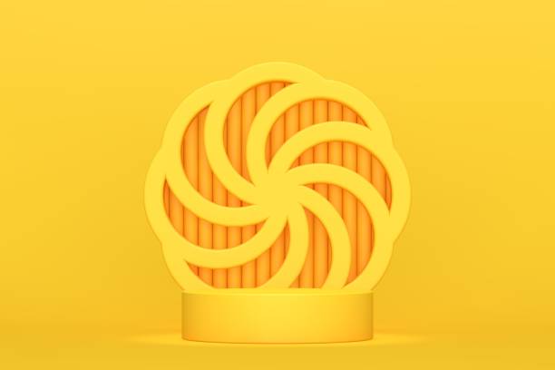 istock Yellow blank scene, empty stage for product presentation 1378048881
