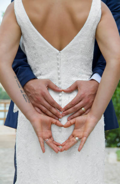 istock Wedding couple and lovely heart 1378053192