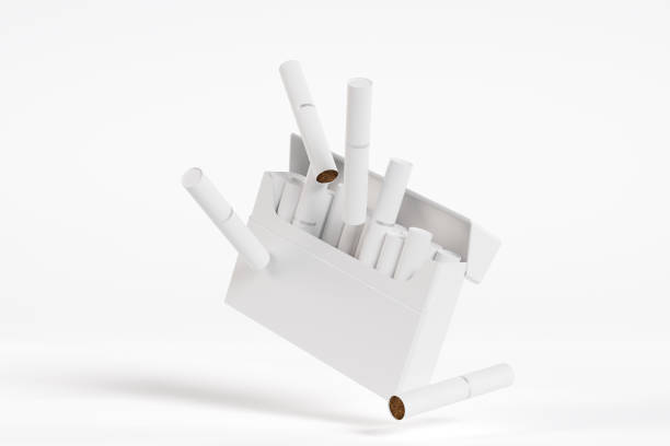 Antigravity mockup of e-cigarette sticks, heating tobacco system sticks. stock photo