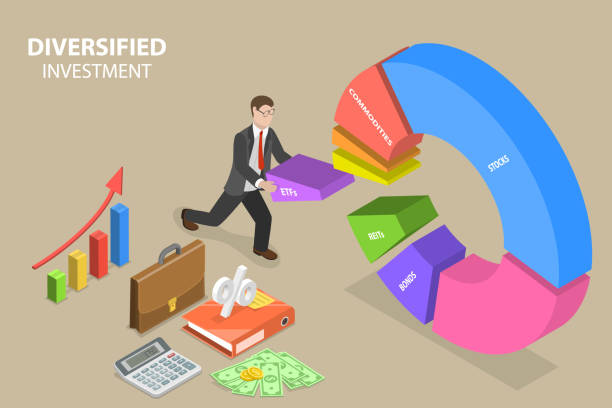 ilustrações de stock, clip art, desenhos animados e ícones de 3d isometric flat vector conceptual illustration of diversified investment portfolio - stock certificate finance business wealth