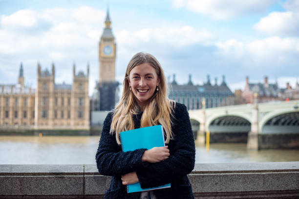 istock Happy female student in London 1378071535