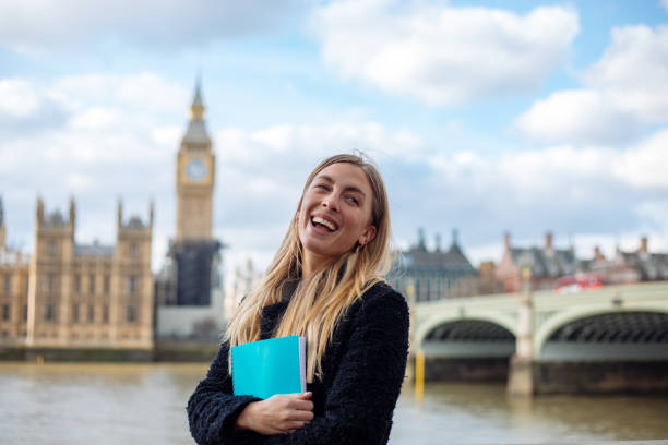istock Happy female student in London 1378072055
