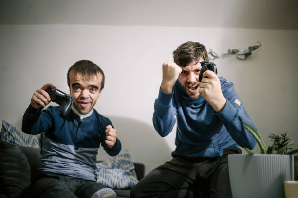 istock Excited friends playing video games 1378072570