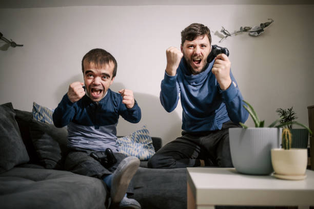 istock Excited friends playing video games 1378072574