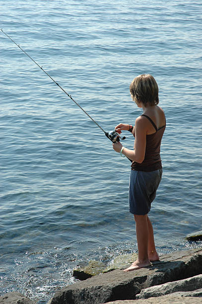 Gone fishing stock photo