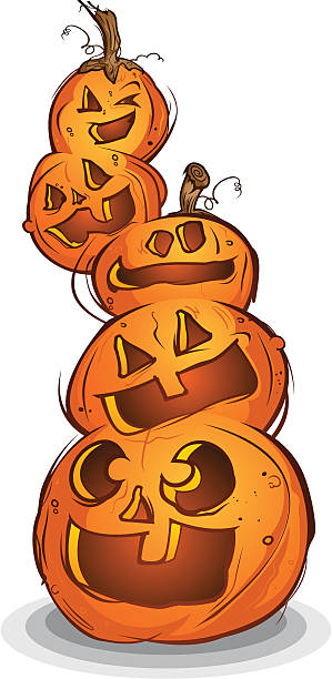 Pile of Pumpkins vector art illustration