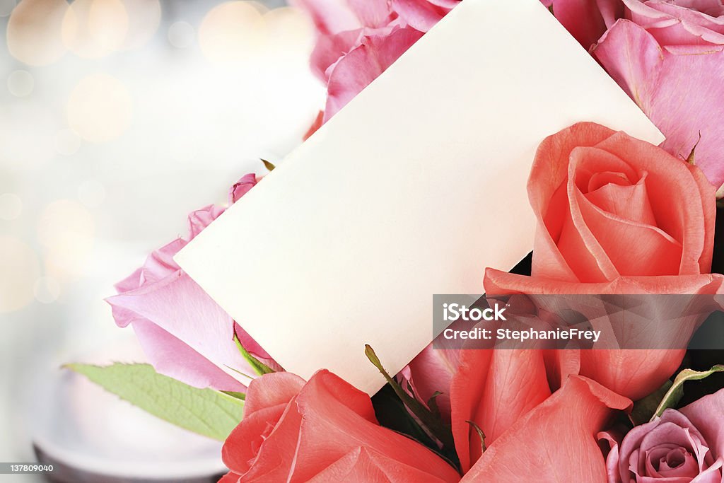 バラとカード - 12本のバラのロイヤリティフリーストックフォト