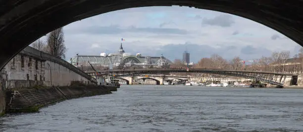 Panorama of Paris with the Grand Palais and the Seine